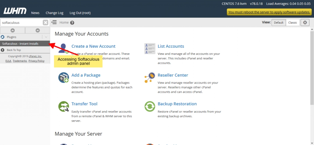 How To Install Softaculous On Godaddy Vps Image 3 Accessing softaculous from whm