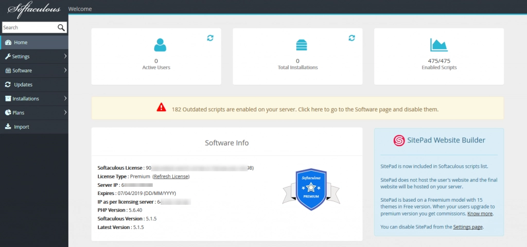 How To Install Softaculous On Godaddy Vps Image 4 Softaculous cpanel plugin interface
