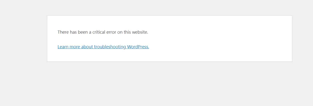 Wordpress Website Critical Error Message Wordpress website critical error message